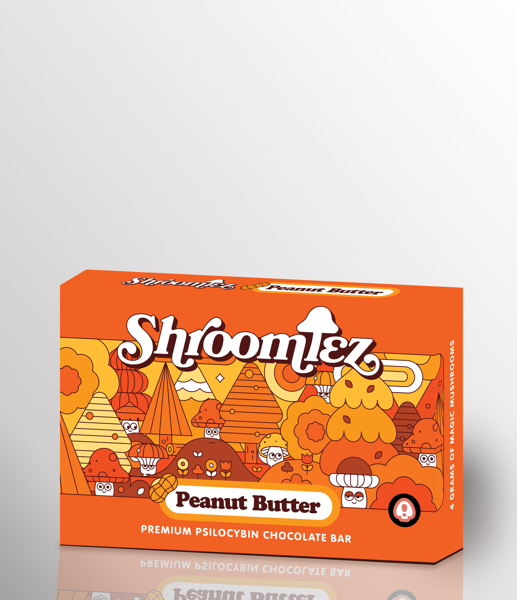 front of shroomiez peanut butter chocolate psilocybin bar